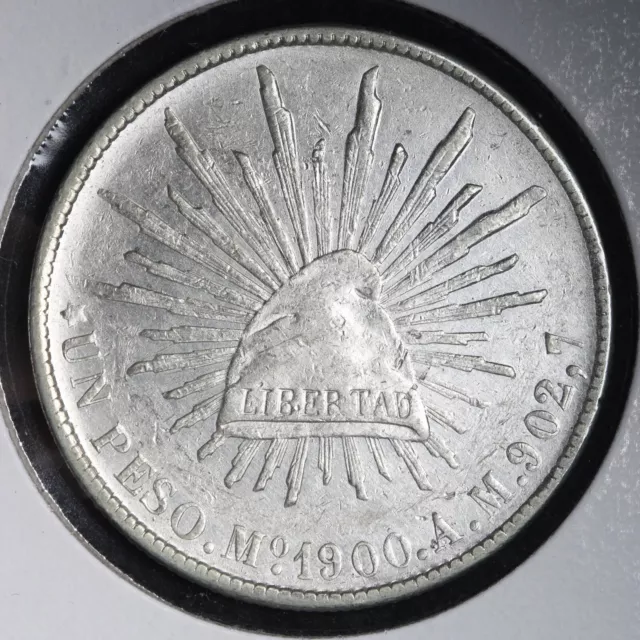 1900 MO AM Mexico Peso Sweet Silver Coin CHOICE AU E791