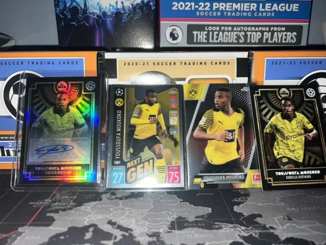 Youssoufa Moukoko Auto Borussia Dortmund Topps Deco 2024 Including Bundle X4