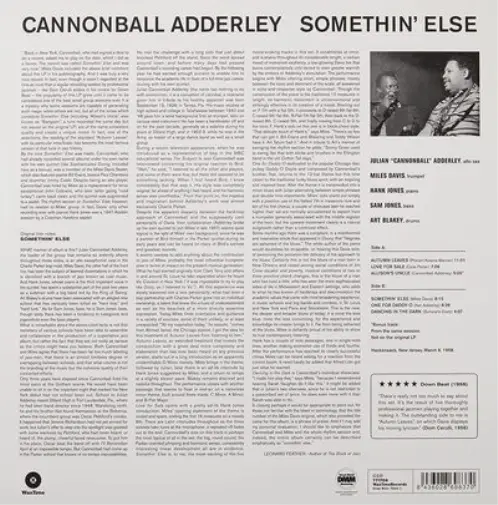 Cannonball Adderley Somethin' Else (Vinyl) 12" Album