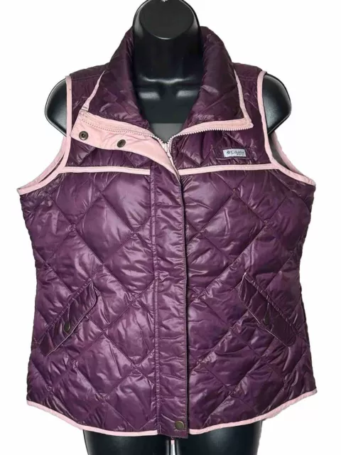 Columbia PFG Harborside Diamond Quilted Vest Women’s Size Medium Purple Fishing