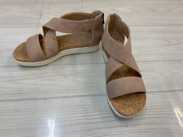 Adrienne Vittadini Cheers Sandal, Women's Size 6 M, Taupe Smooth MSRP $79