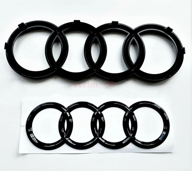 Juego De Anillos Audi En Negro Brillante – Delantero Y Trasero, Tamaños 273mm Y 192mm