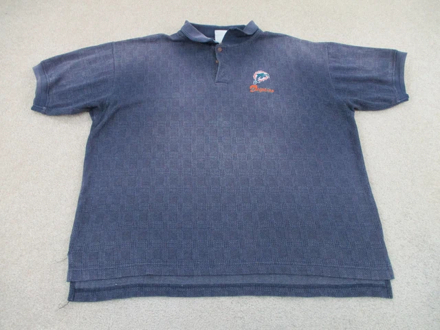 Miami Dolphins Polo Shirt Adult Extra Large Blue Green Football Rugby Mens A49 *
