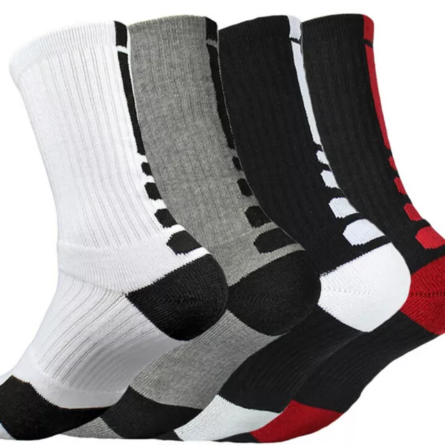 Men's Towel Crew-Athletic Basketball Football Sports Elite Mid Calf Soft Socks