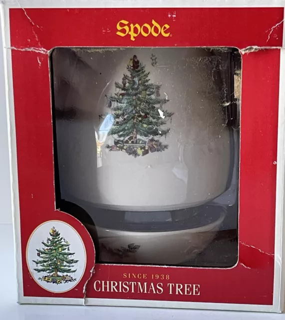 Spode Christmas Tree Lithophane Tea Light Candle Holder Pierced Ceramic NEW NIB