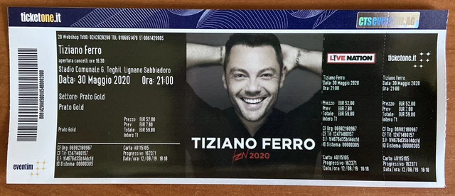 Biglietto PRATO GOLD Concerto TIziano Ferro Lignano 7 giugno 2023