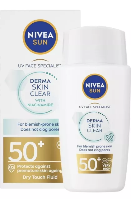 NIVEA SUN UV FACE piel transparente FPS50+ 40 ml + niacinamida (6339)