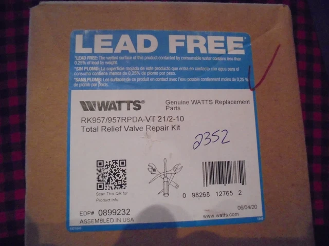 Watts RK957/RPDA-VT  2 1/2-10 Total Relief Valve Repair Kit 0899232