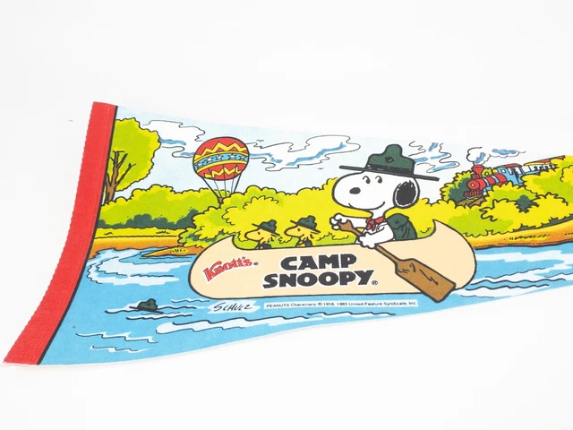 KNOTTS BERRY FARM Peanuts Camp Snoopy Banner Flag Pennant Schulz, 1965 ...