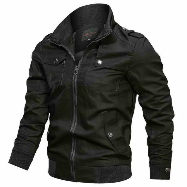 BLACK RETRO BOMBER Waterproof Motorcycle Jacket Motorbike MOD