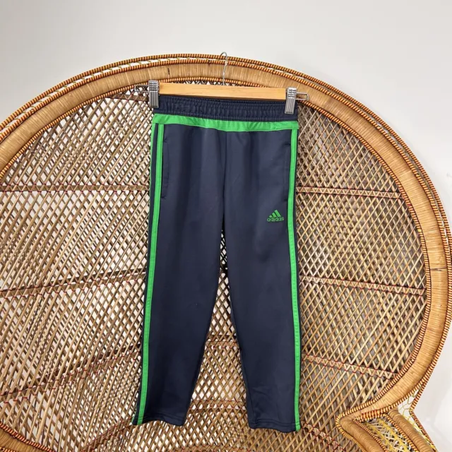 Adidas Kids Unisex Tracksuit Pants Size 6 Grey Gren Stripes