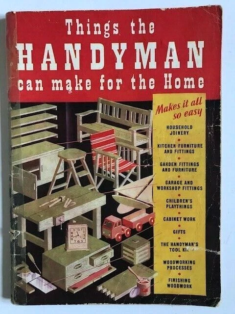 DINGE, DIE DER HANDWERKER FÜR DAS HAUS MACHEN KANN 1948 Tischlerei Führer 60 IDEEN Holz