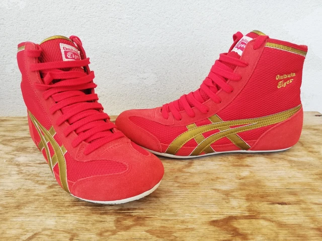 NEW size US 8,5 - red/gold asics onitsuka tiger wrestling shoes NO Dan Gable 81 NEW size US 8,5 - red/gold asics onitsuka tiger wrestling shoes NO Dan Gable 81