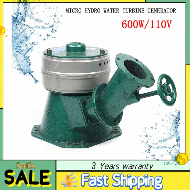 600W WATER TURBINE Generator Kit Mini Hydroelectric Pelton Wheel Power
