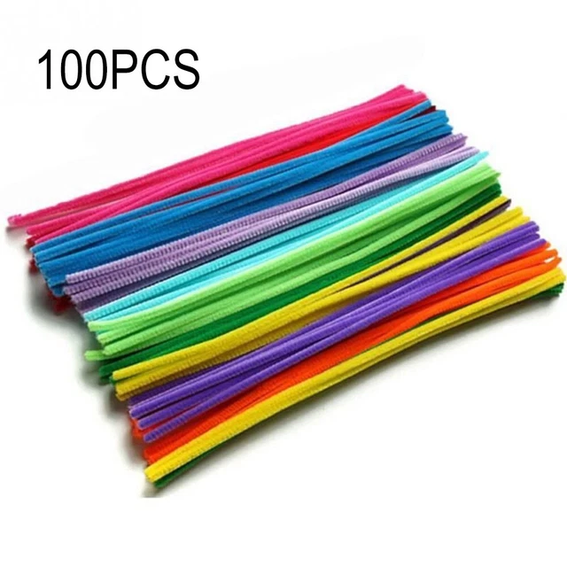 Carykon Lot de 100 cure-pipes Fuzzy Bumpy Chenille Tiges pour DIY Art Artisanat (Multicolore