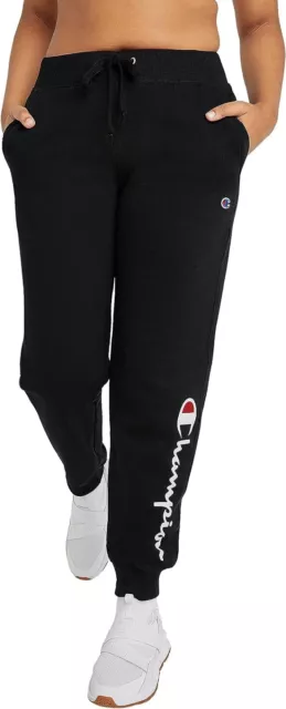 Champion Womens Authentic Athleticwear Powerblend Logo Sweatpants Black Size XL