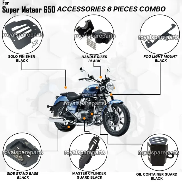 Compatible Para Real Enfield "Super Meteor 650 6 Piezas Accesorios Combo " - 12