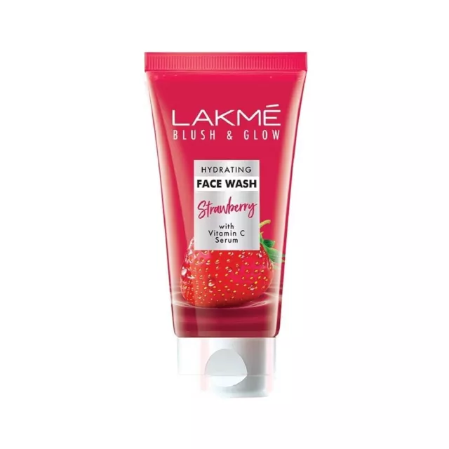 Lakme Blush And Glow Hydrating Strawberry Facewash With Vitamin C Serum