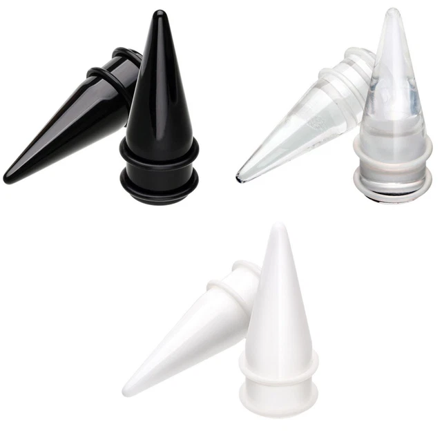 Pair - Short Length Acrylic Ear Stretching Tapers Gauges (14G-25Mm)