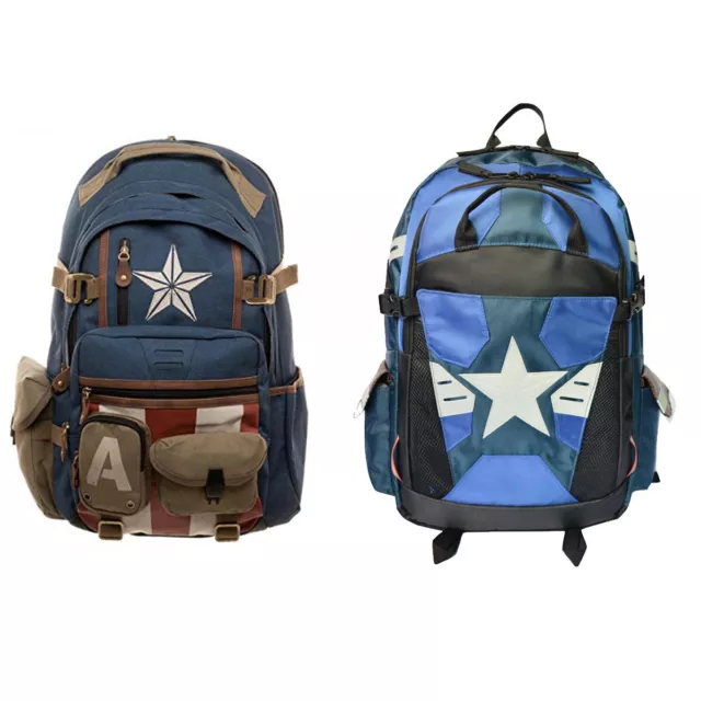 Avengers Captain America Backpack Schoolbag Adult Laptop Bag Travel Rucksack