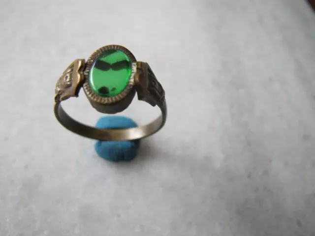 Antique Georgian Bronze  Ring With Crystal Stone