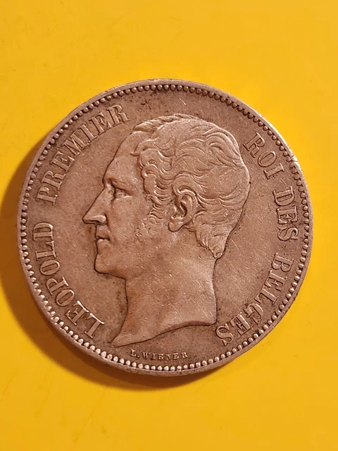 Belqique 5 Francs Leopold 1851 Argent Belqique 5 Francs Leopold 1851 Argent