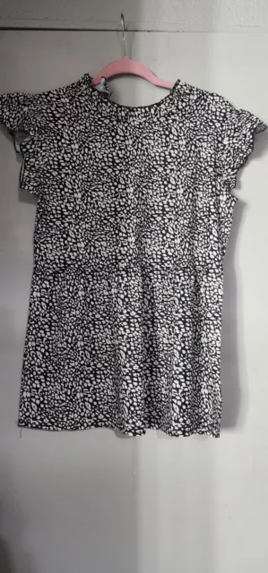 WOMEN'S RUFFLE SLEEVELESS Peplum Blouse Leopard Print Shirt Small $4.90 ...