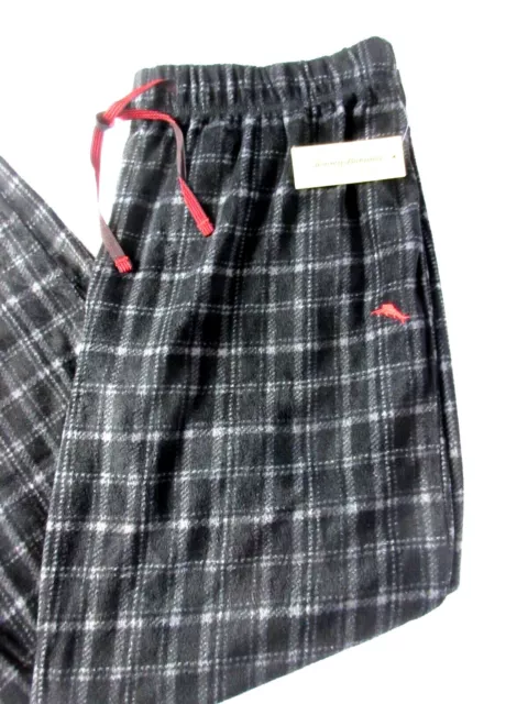 Tommy Bahama Men's Black Grey Plaid Soft Fleece Relax Lounge Sleeping Pants NWT 3