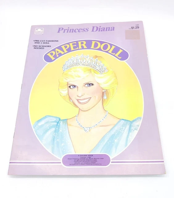 VINTAGE 1985 PRINCESS Diana Golden Paper Dolls Doll Book Uncut PreCut