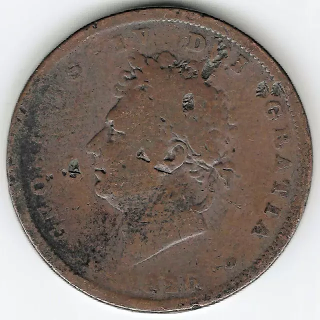 1826 King George Iv Copper Penny Coin Second Issue Good Condition S3823 Giv140