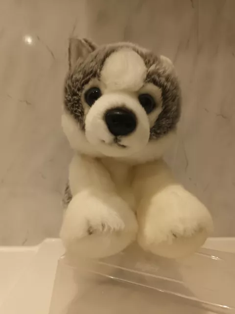 Gosh Designs Cute  Husky Puppy soft plush dog toy Grey White 10 inch Ex Cond