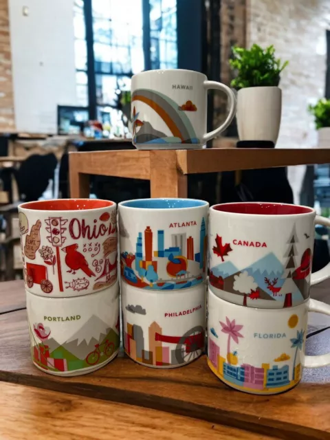 Starbucks Global City "You Are Here" Coffee Mugs Cup 414ml Mug Cup