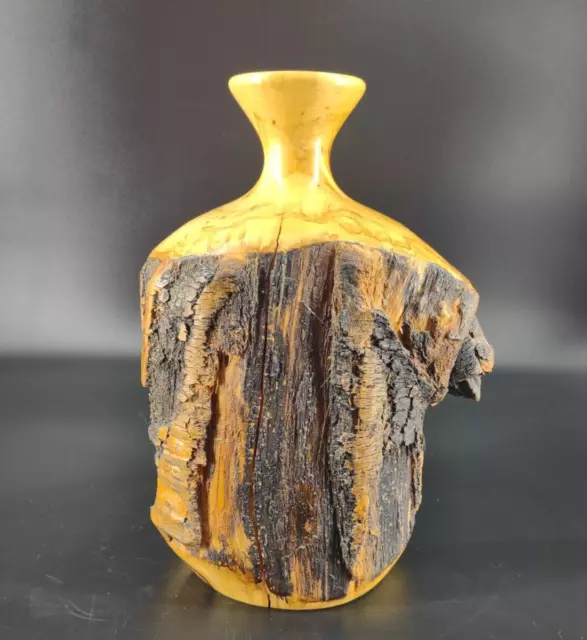 Hand Crafted Vintage Live Edge Aspen Candle Holder Cabin Rustic Farmhouse Decor