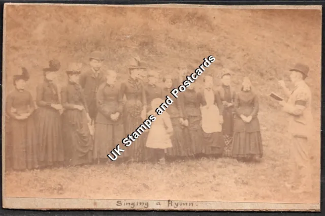 Scarce Social History Cabinet Card - Kinnaird Castle Staff Sing Hymns In 1888