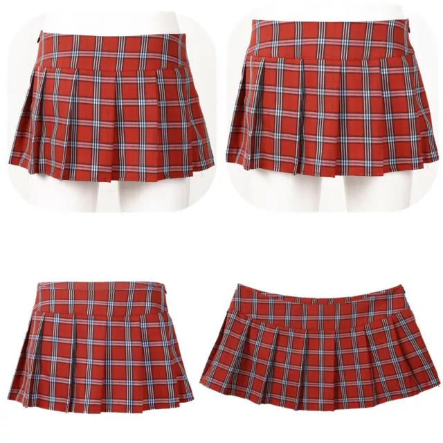 Sexy Womens School Girl Plaid Mini Skirt Fancy Dress Cosplay Uniform Lingerie