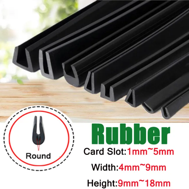 Rubber Sealing Strip Solid Round corner card slot Sound Insulation Black 1mm-5mm