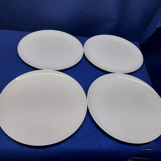 Vintage Centura by Corning "White Coupe" Set/4 Dinner Plates USA Retired