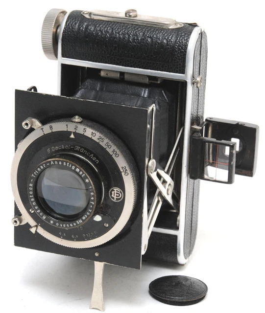 Cámara plegable vintage Rodenstock Rofina 4 x 6,5 cm con Trinar Anastigmat 2,9/7,5