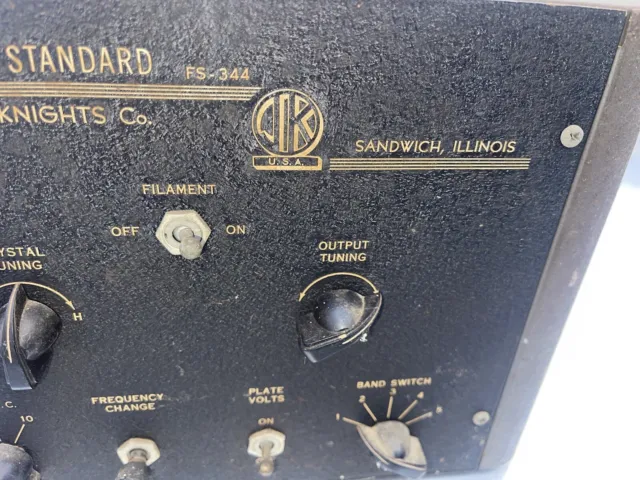 James Knights Co Crystal Oscillator Frequency Standard Rare Find WW 2 FS344