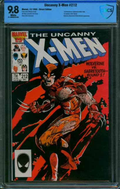 Uncanny X-Men #212 ❄️ CBCS 9.8 WHITE PGs ❄️ Wolverine vs Sabretooth! Marvel 1986