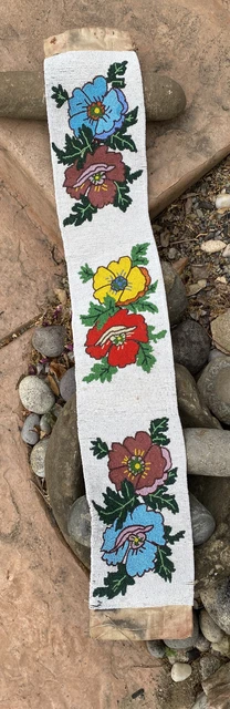 Vintage Native American Indian Beaded Blanket Sash Floral Nez Perce 36” Long