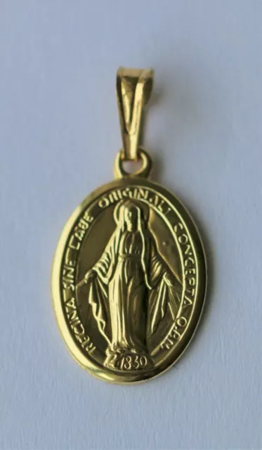 Großhandel X10 Vergoldet Massiv Ovaler Anhänger Wunder Virgin Mary Holy Medaille