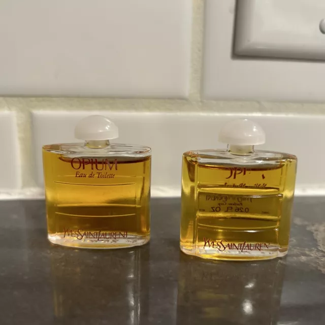 Opium YSL Perfume Mini Eau de Toilette 7.5 ml Yves Saint Laurent Lot 2 Set Vtg
