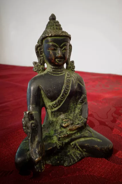 Plus Âgés Médecine Bouddha Statue De, Budhha De Guérison De Nepal Bronze