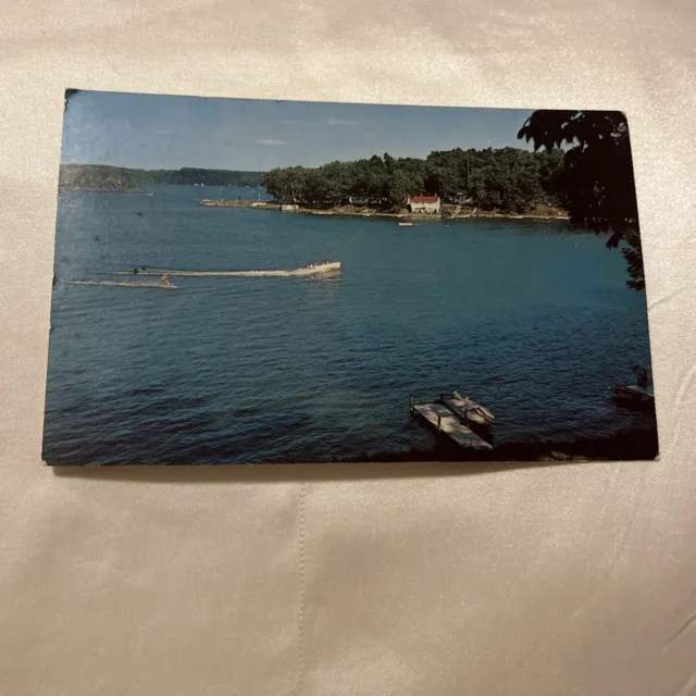 Angola Indiana~Aerial View Of Lake James~Vintage Postcard