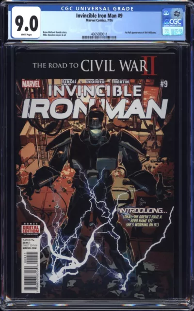 Invincible Iron Man #9 CGC 9.0 - 1st Riri Williams as Iron Man (Ironheart)