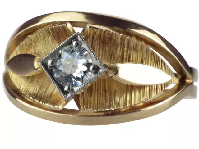 Jugendstil 585 Gold 0,25 ct Diamant Solitär Verlobung Damen Ring!