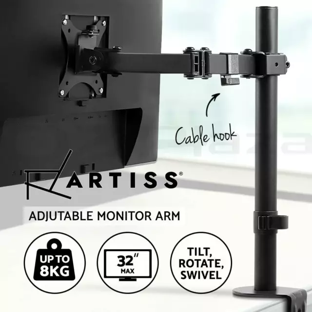 Artiss Monitor Stand Single Arm Desk Mount Computer LCD LED TV Holder Display