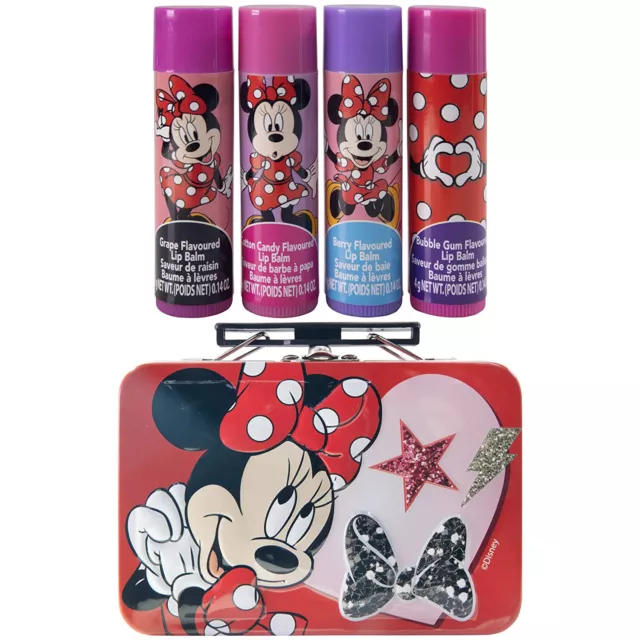 Disney Minnie Mouse – Townley Girl Plant Based 4 Pcs Flavoured Swirl Lip Balm wi