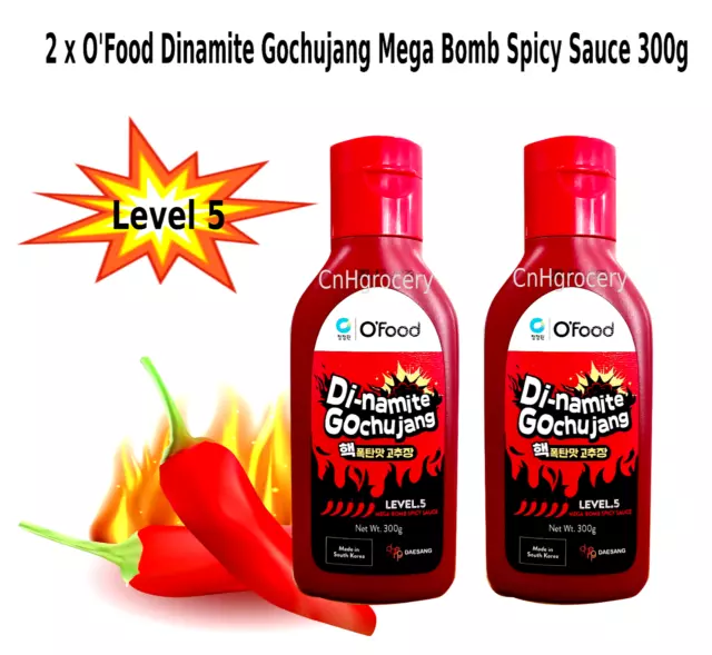 💥 2 x O'Food Dinamite Gochujang Mega-Bomb Spicy Sauce Korean Chilli Paste 300g